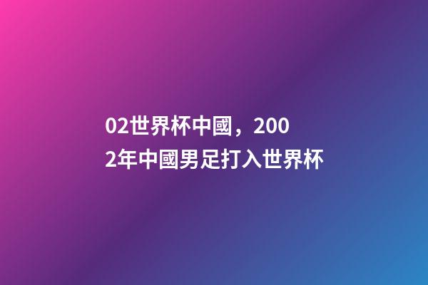 02世界杯中國，2002年中國男足打入世界杯-第1張-觀點-玄機派