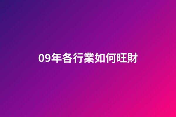 09年各行業如何旺財