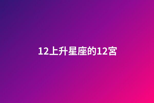 12上升星座的12宮-第1張-星座運勢-玄機派