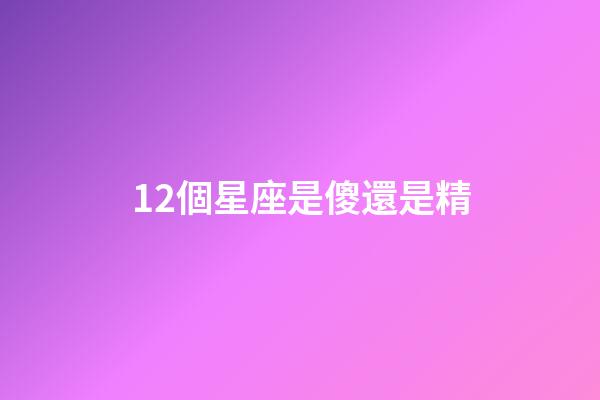 12個星座是傻還是精-第1張-星座運勢-玄機派
