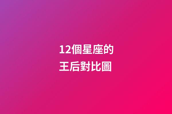 12個星座的王后對比圖
