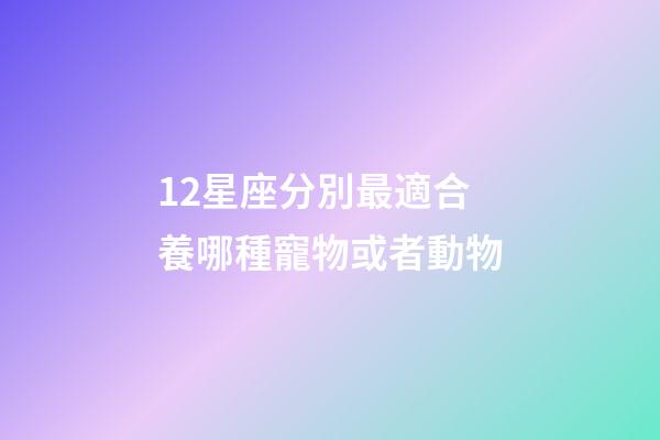 12星座分別最適合養哪種寵物或者動物-第1張-星座運勢-玄機派