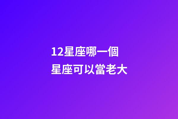 12星座哪一個星座可以當老大-第1張-星座運勢-玄機派
