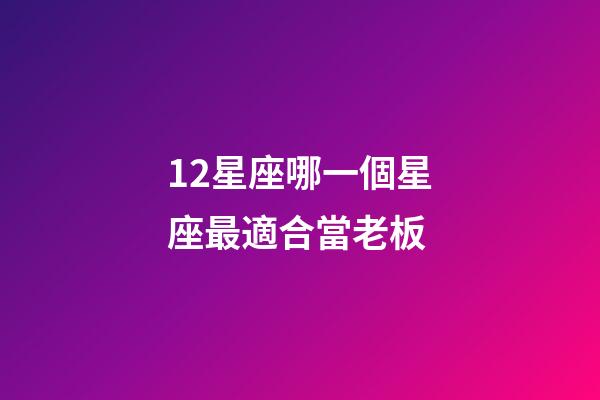12星座哪一個星座最適合當老板-第1張-星座運勢-玄機派
