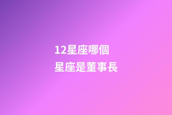 12星座哪個星座是董事長-第1張-星座運勢-玄機派