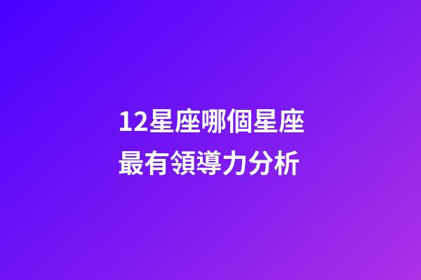 12星座哪個星座最有領導力分析-第1張-星座運勢-玄機派