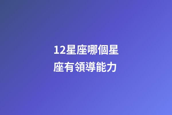 12星座哪個星座有領導能力-第1張-星座運勢-玄機派