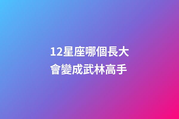 12星座哪個長大會變成武林高手-第1張-星座運勢-玄機派