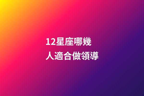 12星座哪幾人適合做領導-第1張-星座運勢-玄機派
