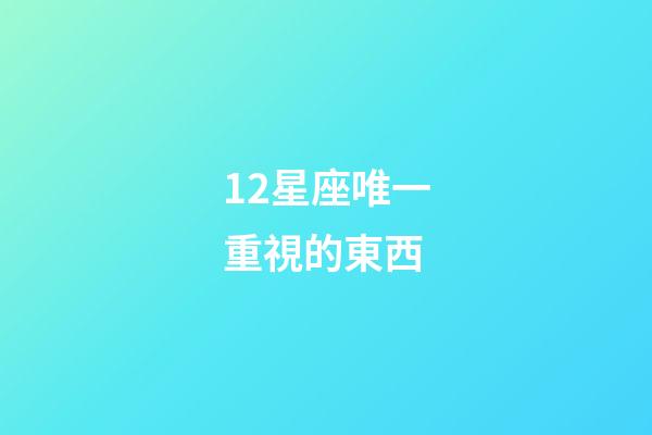 12星座唯一重視的東西-第1張-星座運勢-玄機派