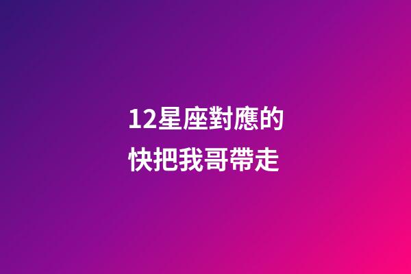 12星座對應的快把我哥帶走-第1張-星座運勢-玄機派
