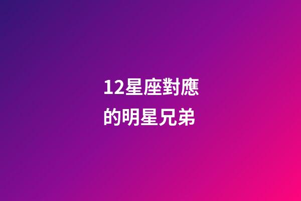 12星座對應的明星兄弟