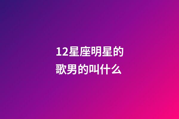 12星座明星的歌男的叫什么-第1張-星座運(yùn)勢-玄機(jī)派