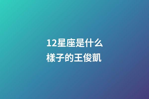 12星座是什么樣子的王俊凱-第1張-星座運勢-玄機派