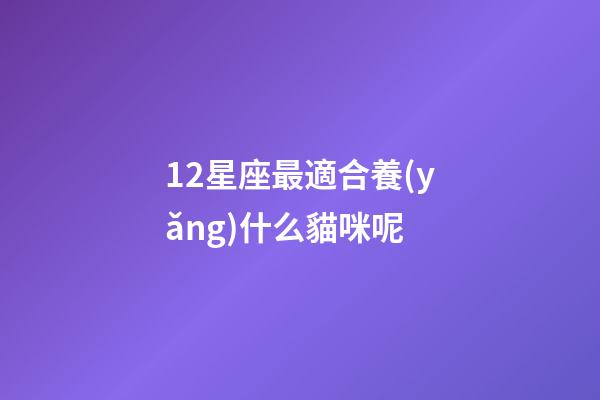 12星座最適合養(yǎng)什么貓咪呢-第1張-星座運(yùn)勢(shì)-玄機(jī)派