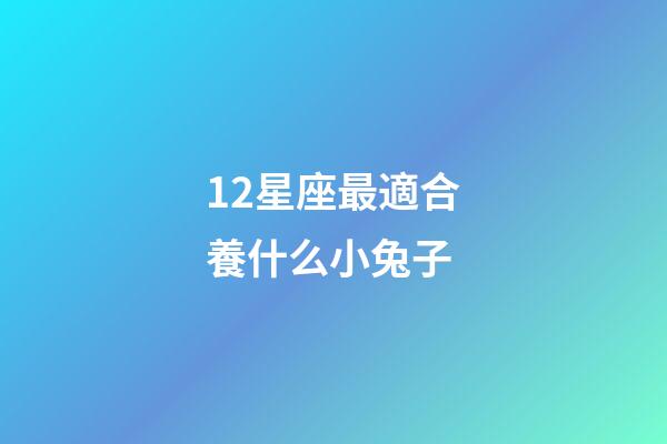 12星座最適合養什么小兔子-第1張-星座運勢-玄機派