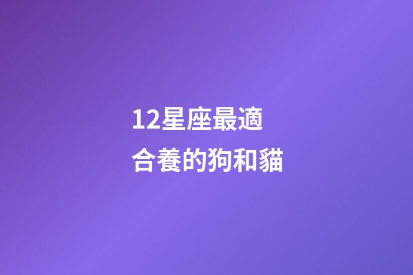12星座最適合養的狗和貓-第1張-星座運勢-玄機派