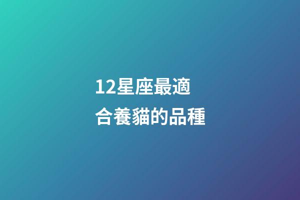 12星座最適合養貓的品種-第1張-星座運勢-玄機派