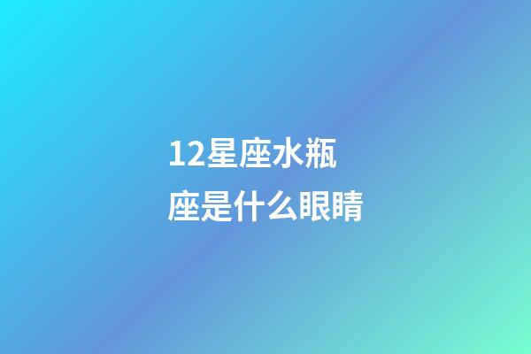 12星座水瓶座是什么眼睛-第1張-星座運勢-玄機派
