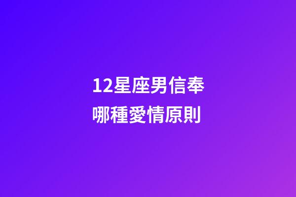 12星座男信奉哪種愛情原則-第1張-星座運勢-玄機派
