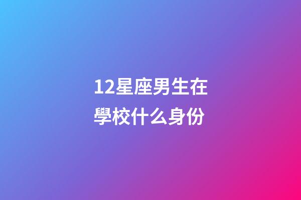 12星座男生在學校什么身份-第1張-星座運勢-玄機派