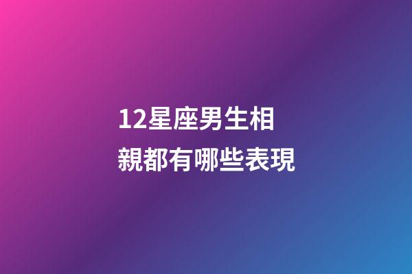 12星座男生相親都有哪些表現-第1張-星座運勢-玄機派