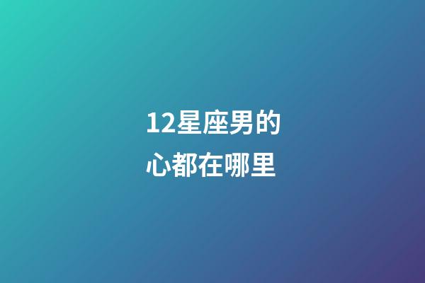 12星座男的心都在哪里-第1張-星座運勢-玄機派