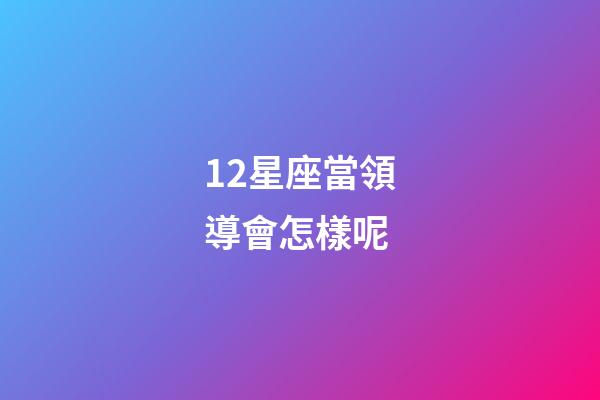 12星座當領導會怎樣呢-第1張-星座運勢-玄機派