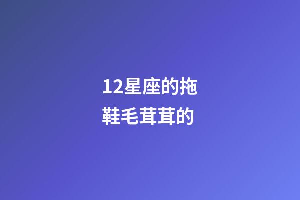 12星座的拖鞋毛茸茸的-第1張-星座運勢-玄機派