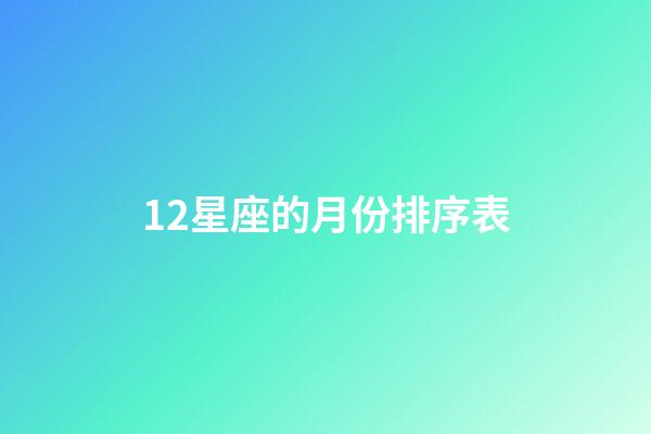 12星座的月份排序表-第1張-星座運勢-玄機派