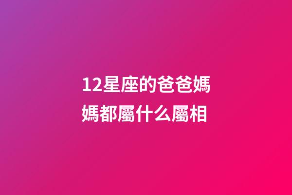 12星座的爸爸媽媽都屬什么屬相-第1張-星座運勢-玄機派