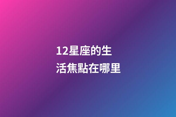 12星座的生活焦點在哪里