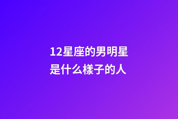 12星座的男明星是什么樣子的人-第1張-星座運勢-玄機派
