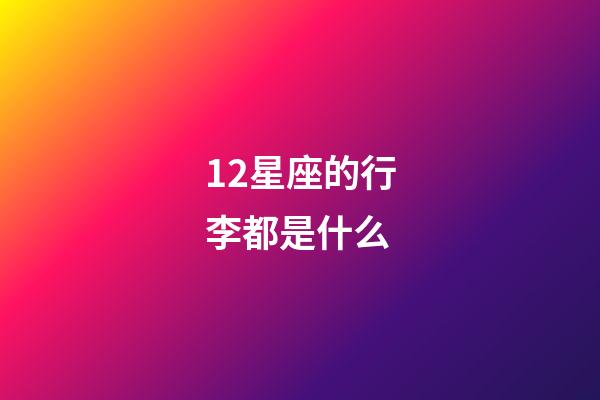 12星座的行李都是什么-第1張-星座運勢-玄機派