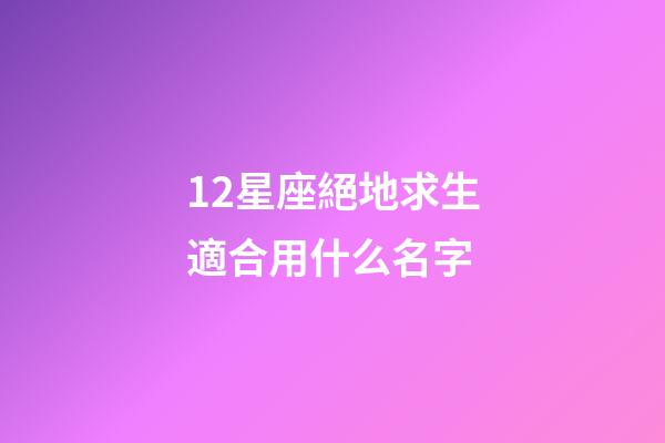 12星座絕地求生適合用什么名字-第1張-星座運勢-玄機派