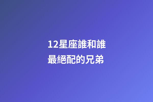 12星座誰和誰最絕配的兄弟-第1張-星座運勢-玄機派