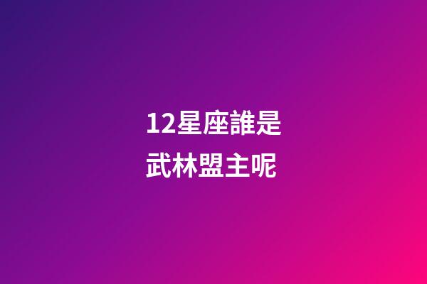 12星座誰是武林盟主呢