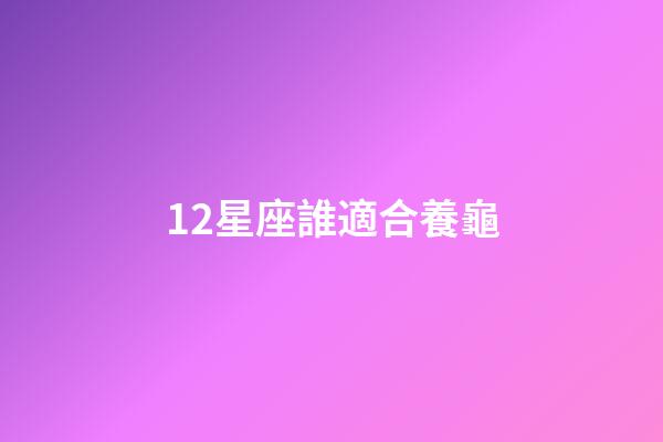12星座誰適合養龜-第1張-星座運勢-玄機派