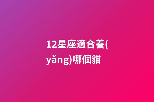 12星座適合養(yǎng)哪個貓-第1張-星座運(yùn)勢-玄機(jī)派