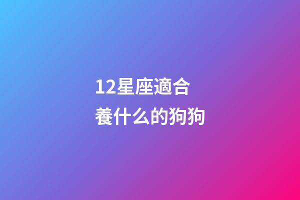 12星座適合養什么的狗狗-第1張-星座運勢-玄機派