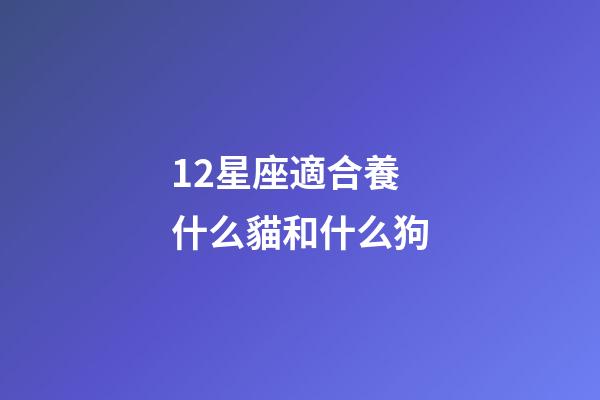 12星座適合養什么貓和什么狗-第1張-星座運勢-玄機派