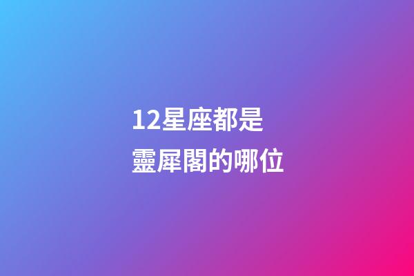 12星座都是靈犀閣的哪位