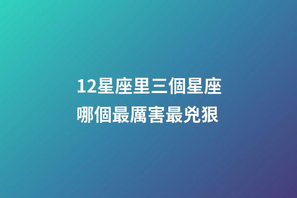 12星座里三個星座哪個最厲害最兇狠-第1張-星座運勢-玄機(jī)派