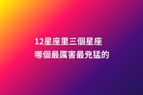 12星座里三個星座哪個最厲害最兇猛的-第1張-星座運勢-玄機派