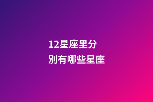 12星座里分別有哪些星座-第1張-星座運勢-玄機派