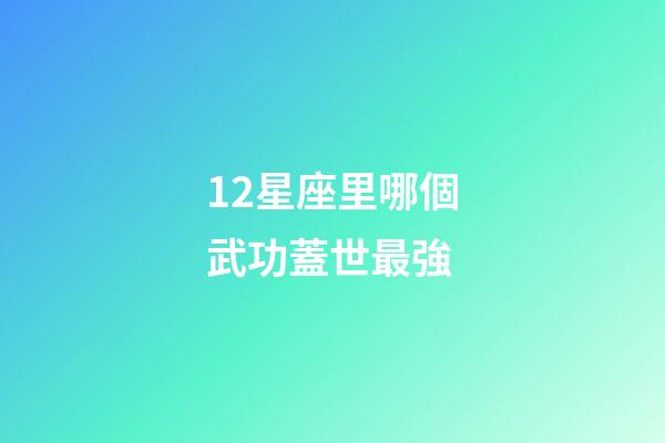 12星座里哪個武功蓋世最強-第1張-星座運勢-玄機派