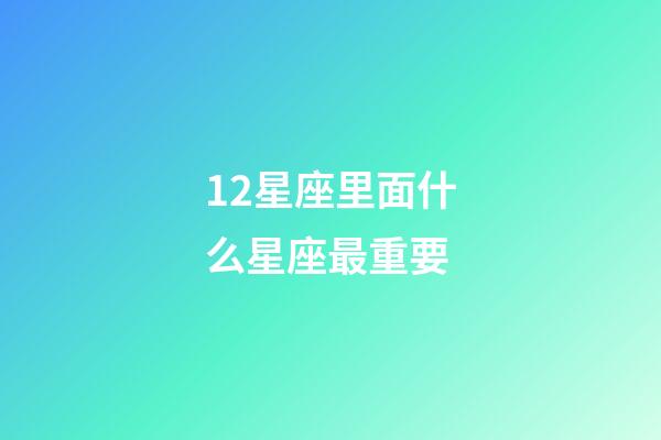 12星座里面什么星座最重要-第1張-星座運勢-玄機派