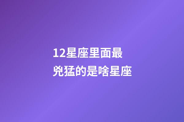 12星座里面最兇猛的是啥星座-第1張-星座運勢-玄機派