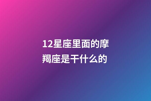 12星座里面的摩羯座是干什么的-第1張-星座運勢-玄機派