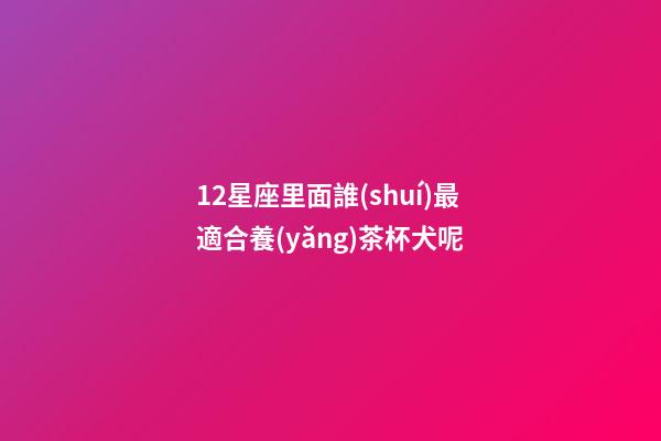 12星座里面誰(shuí)最適合養(yǎng)茶杯犬呢